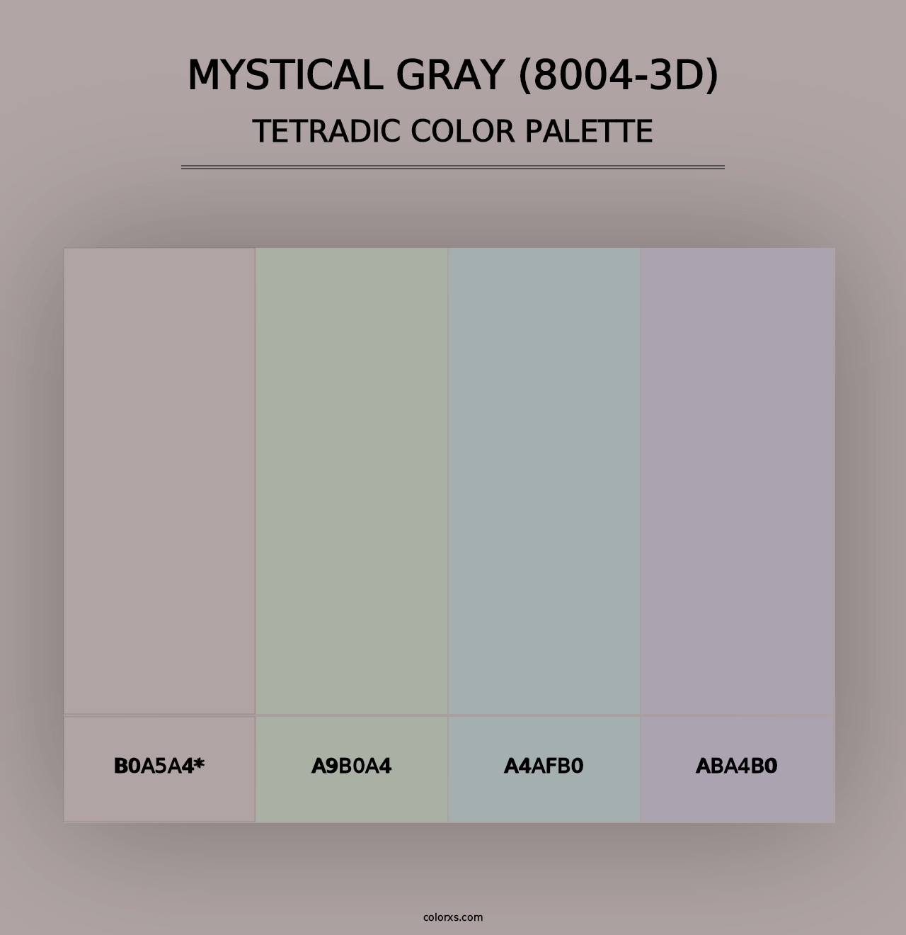 Mystical Gray (8004-3D) - Tetradic Color Palette