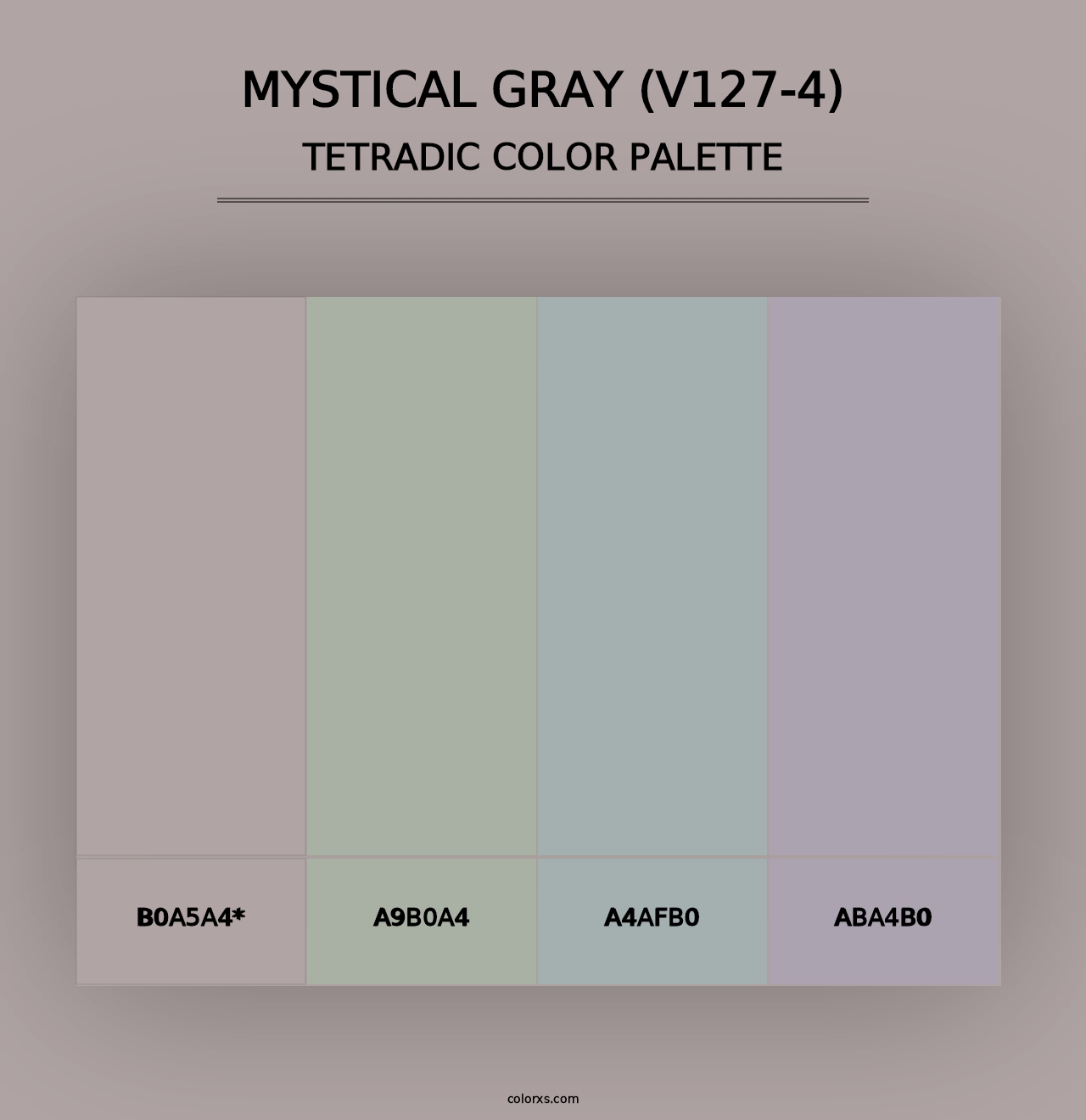 Mystical Gray (V127-4) - Tetradic Color Palette