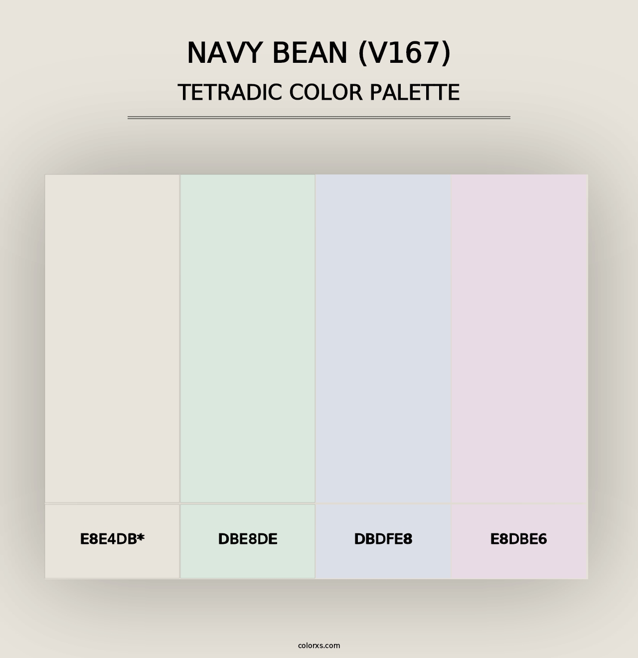 Navy Bean (V167) - Tetradic Color Palette