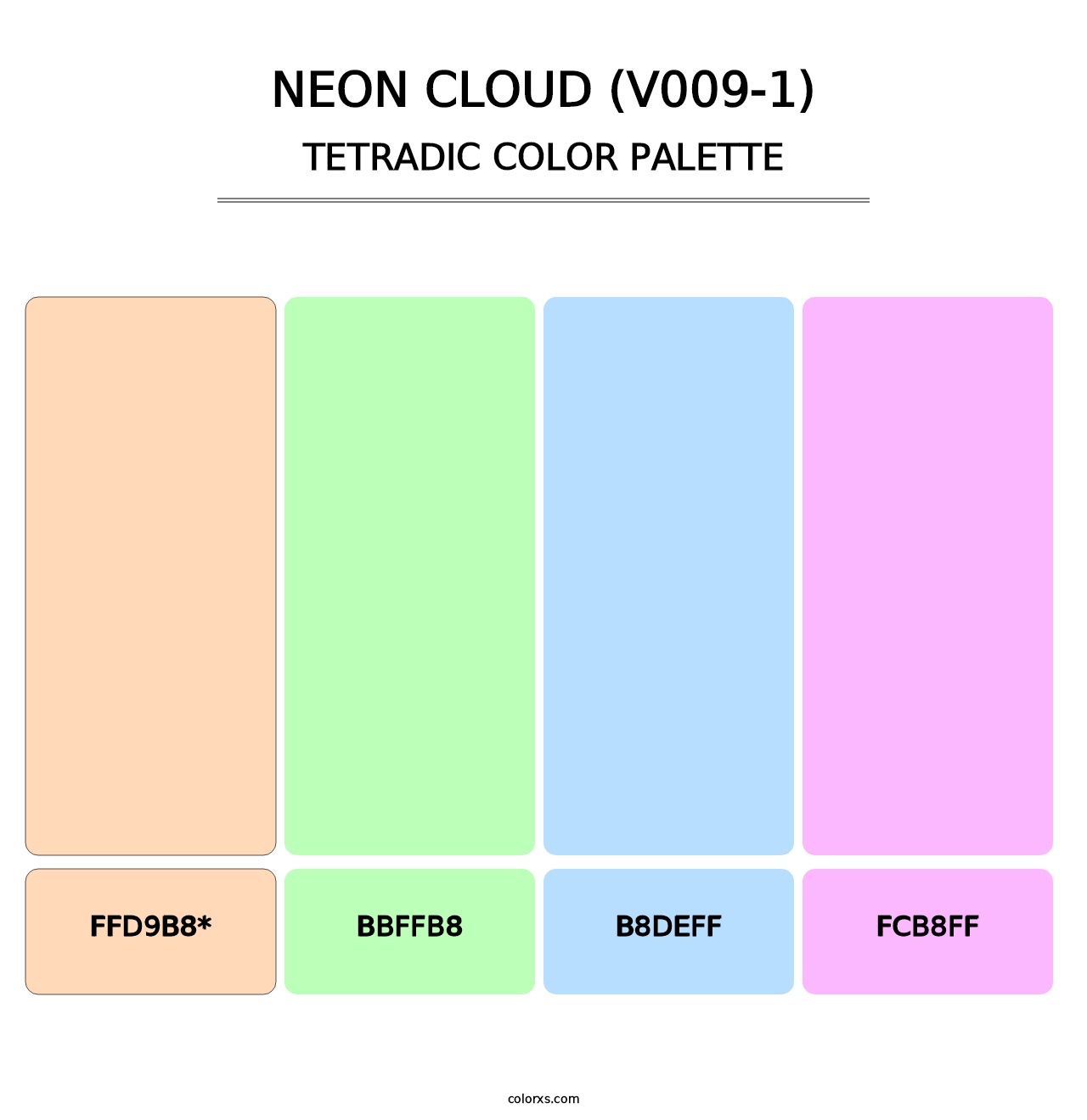 Neon Cloud (V009-1) - Tetradic Color Palette