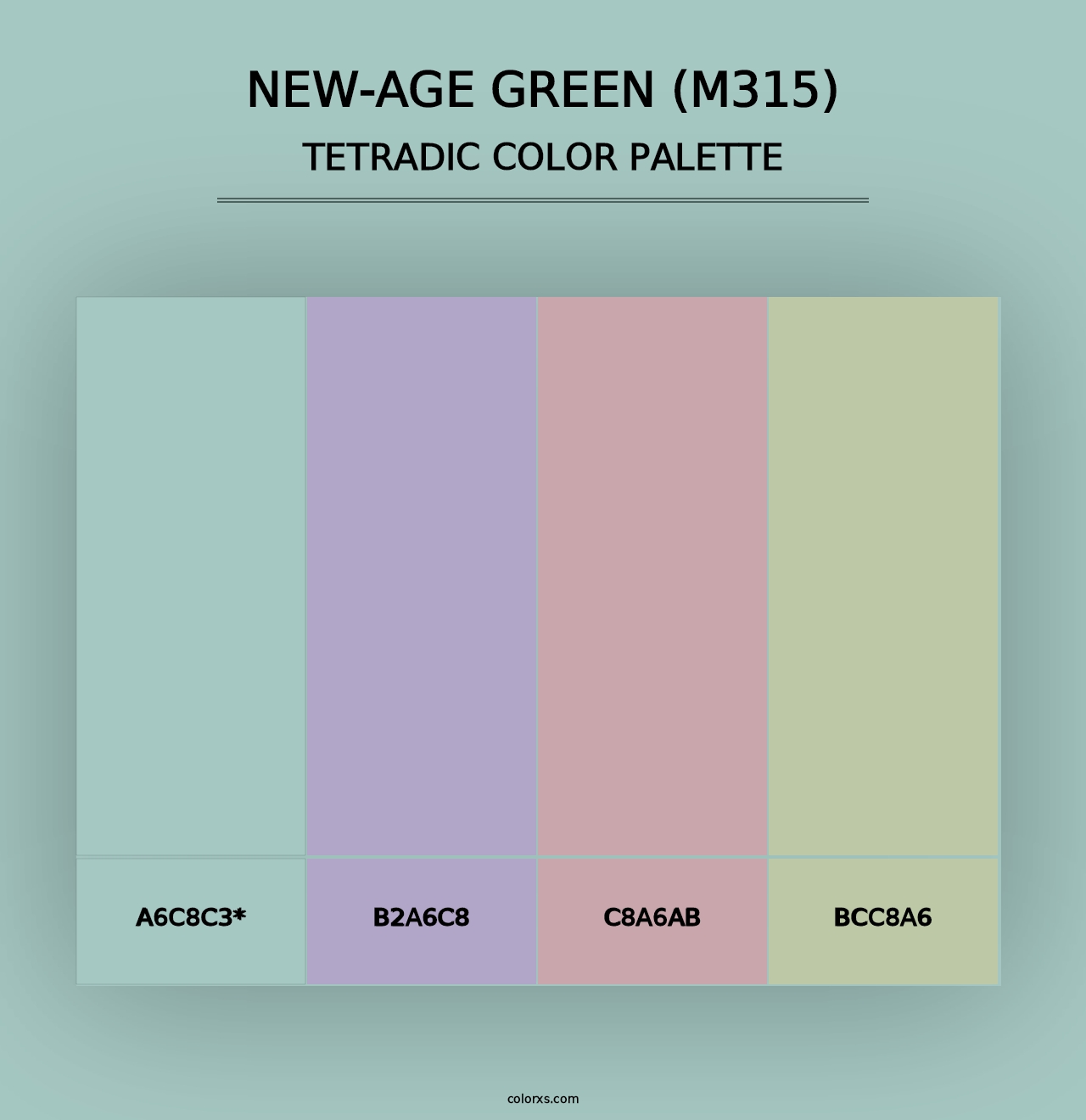 New-Age Green (M315) - Tetradic Color Palette