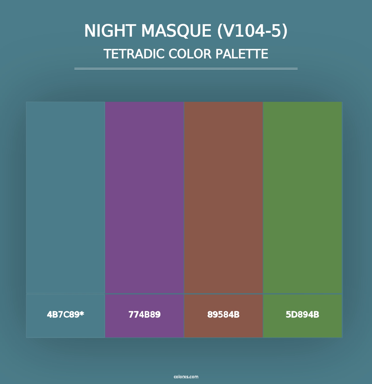 Night Masque (V104-5) - Tetradic Color Palette