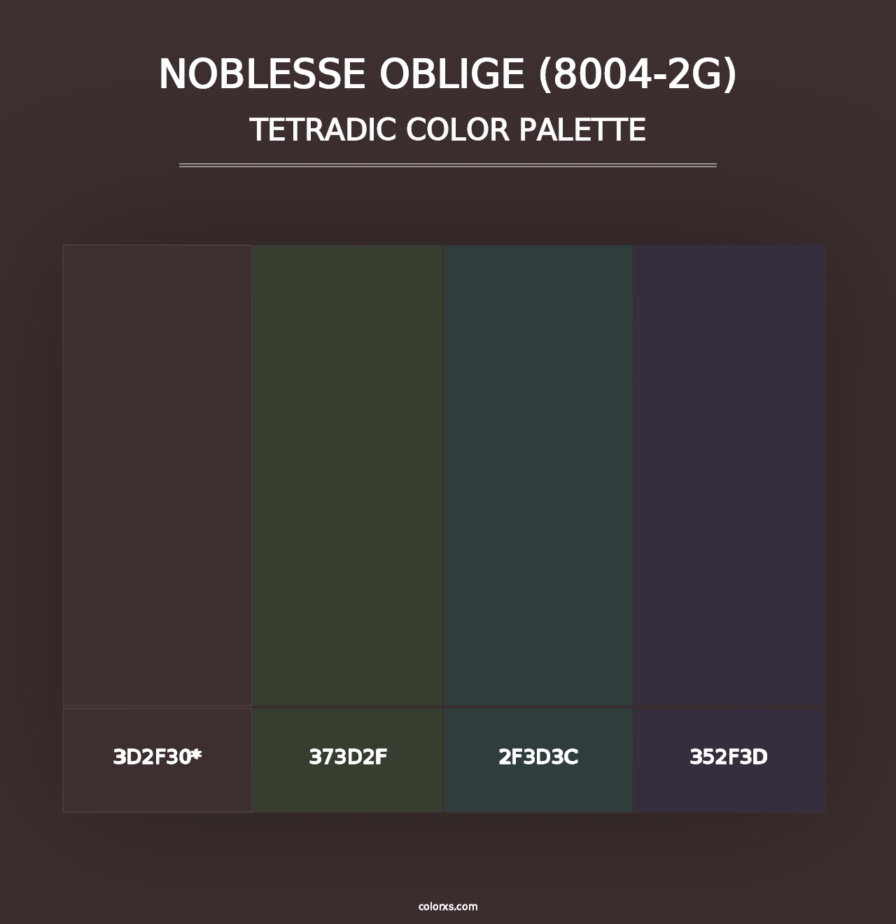 Noblesse Oblige (8004-2G) - Tetradic Color Palette