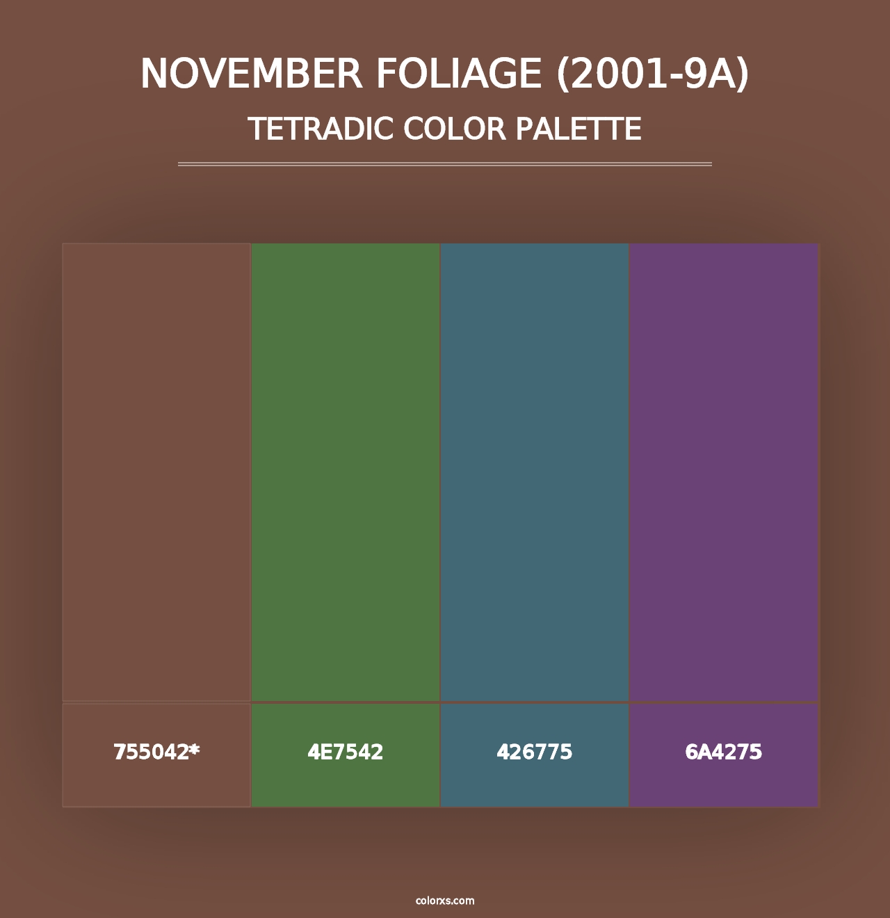 November Foliage (2001-9A) - Tetradic Color Palette