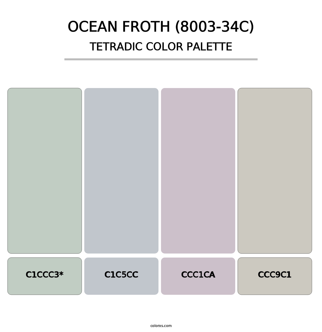 Ocean Froth (8003-34C) - Tetradic Color Palette