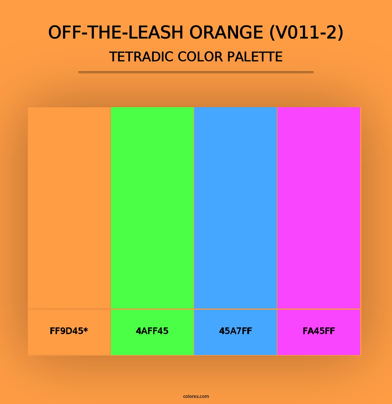 Off-the-Leash Orange (V011-2) - Tetradic Color Palette