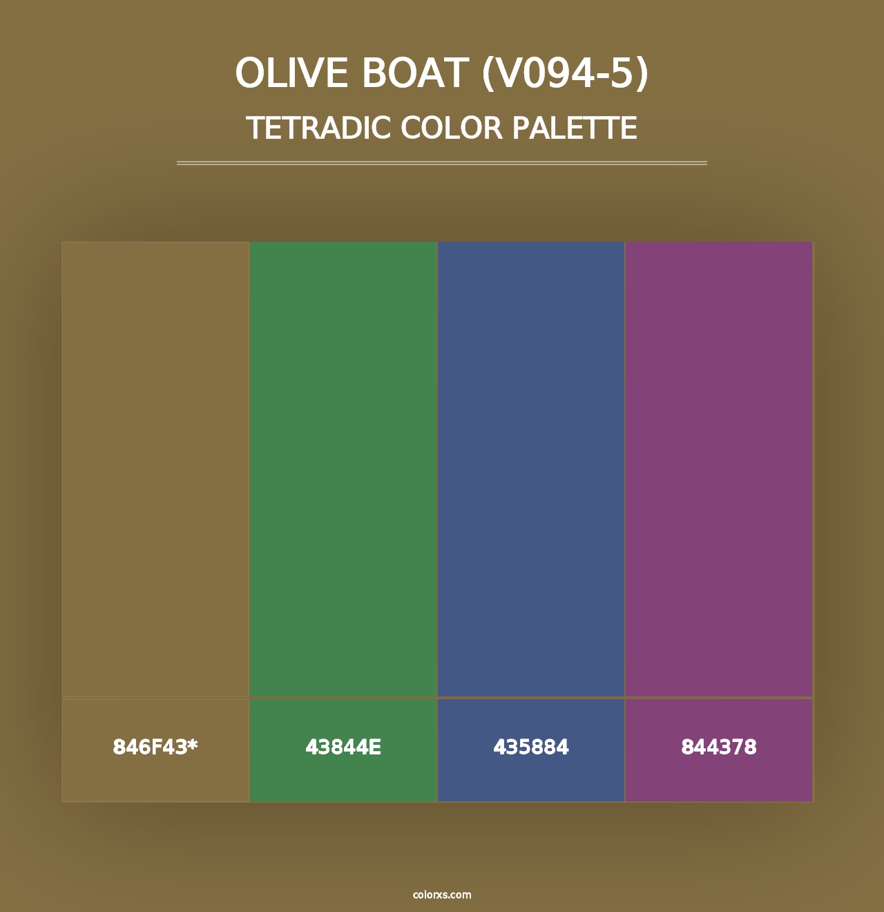 Olive Boat (V094-5) - Tetradic Color Palette