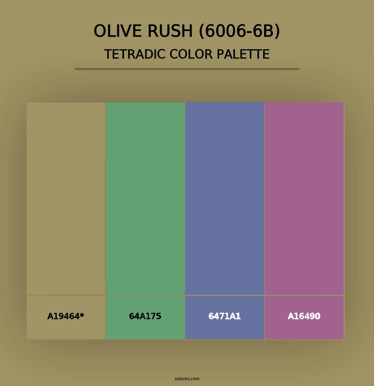 Olive Rush (6006-6B) - Tetradic Color Palette