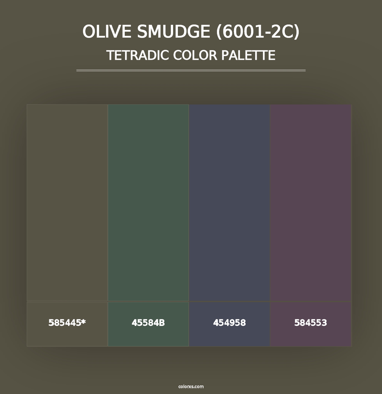 Olive Smudge (6001-2C) - Tetradic Color Palette