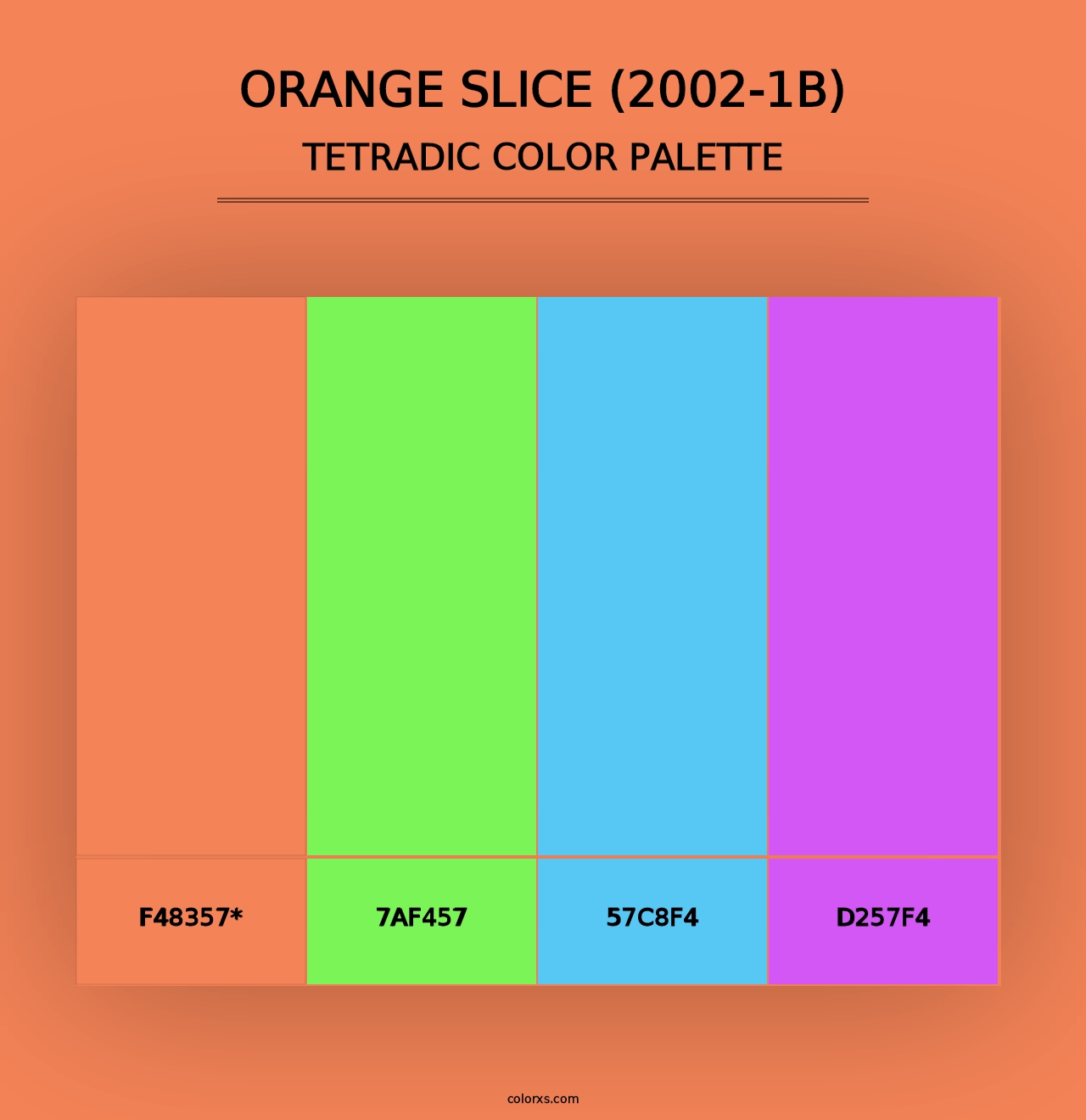 Orange Slice (2002-1B) - Tetradic Color Palette