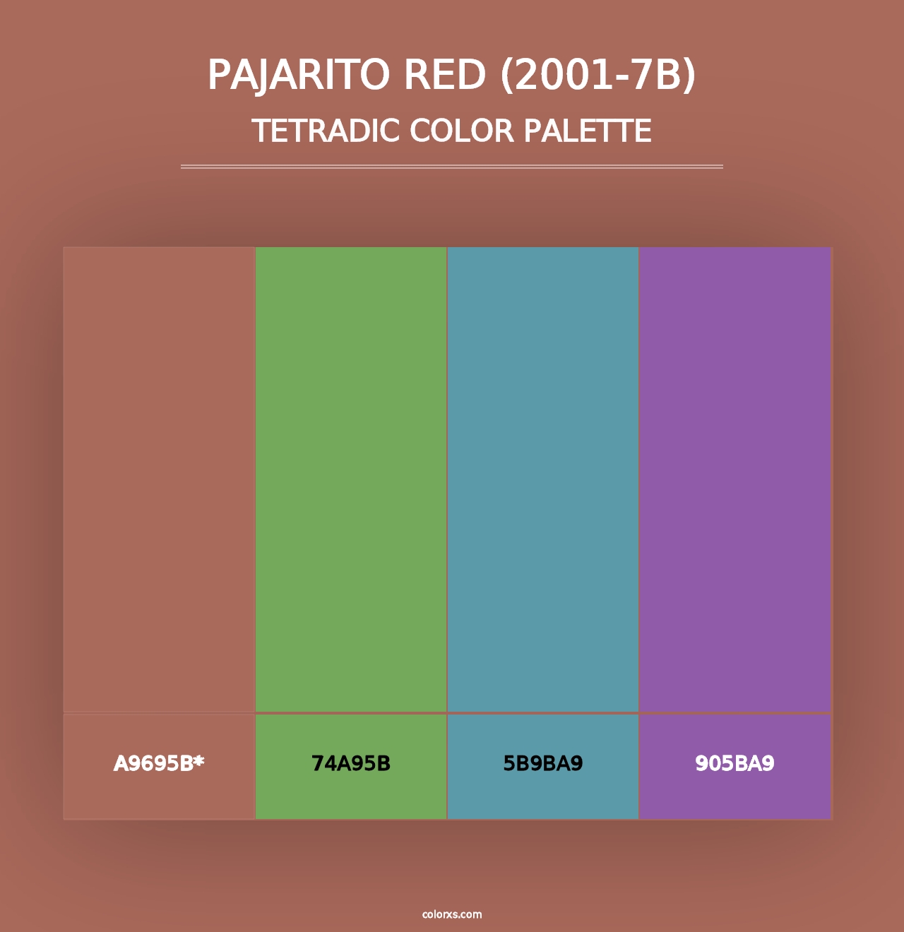 Pajarito Red (2001-7B) - Tetradic Color Palette