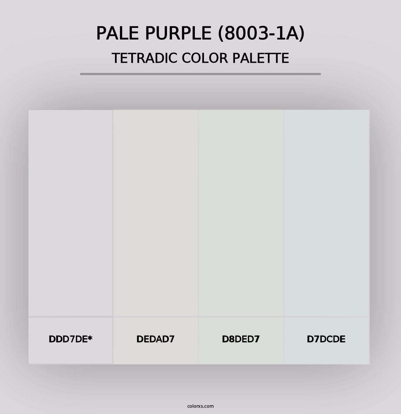 Pale Purple (8003-1A) - Tetradic Color Palette