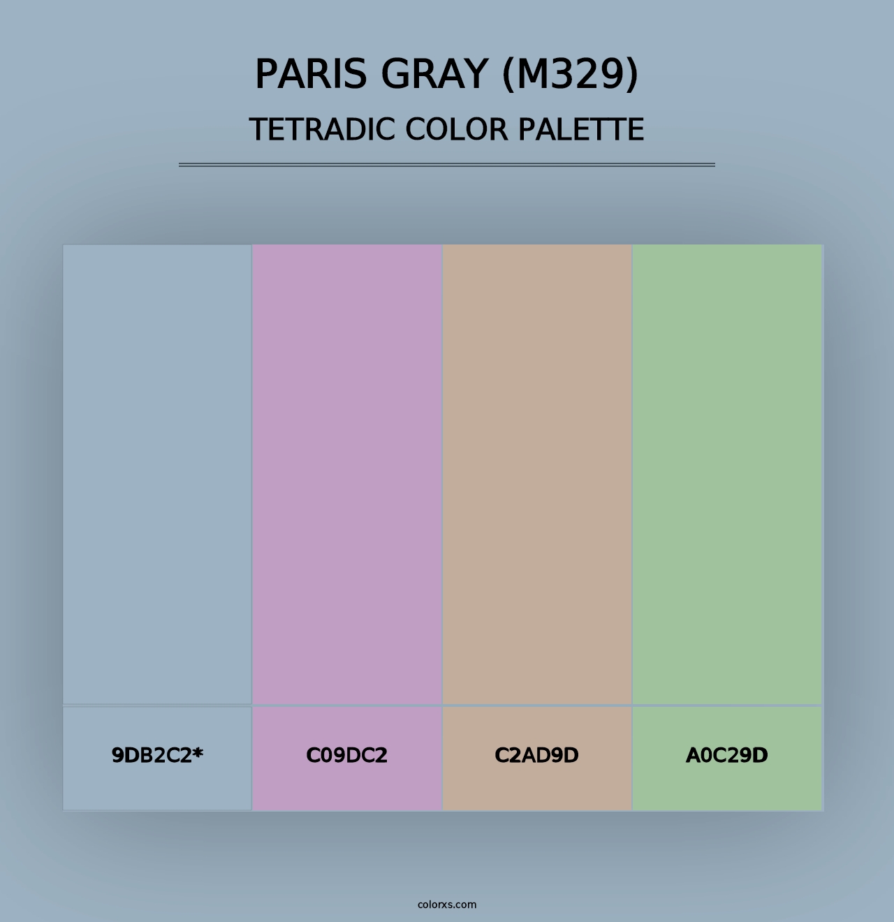 Paris Gray (M329) - Tetradic Color Palette