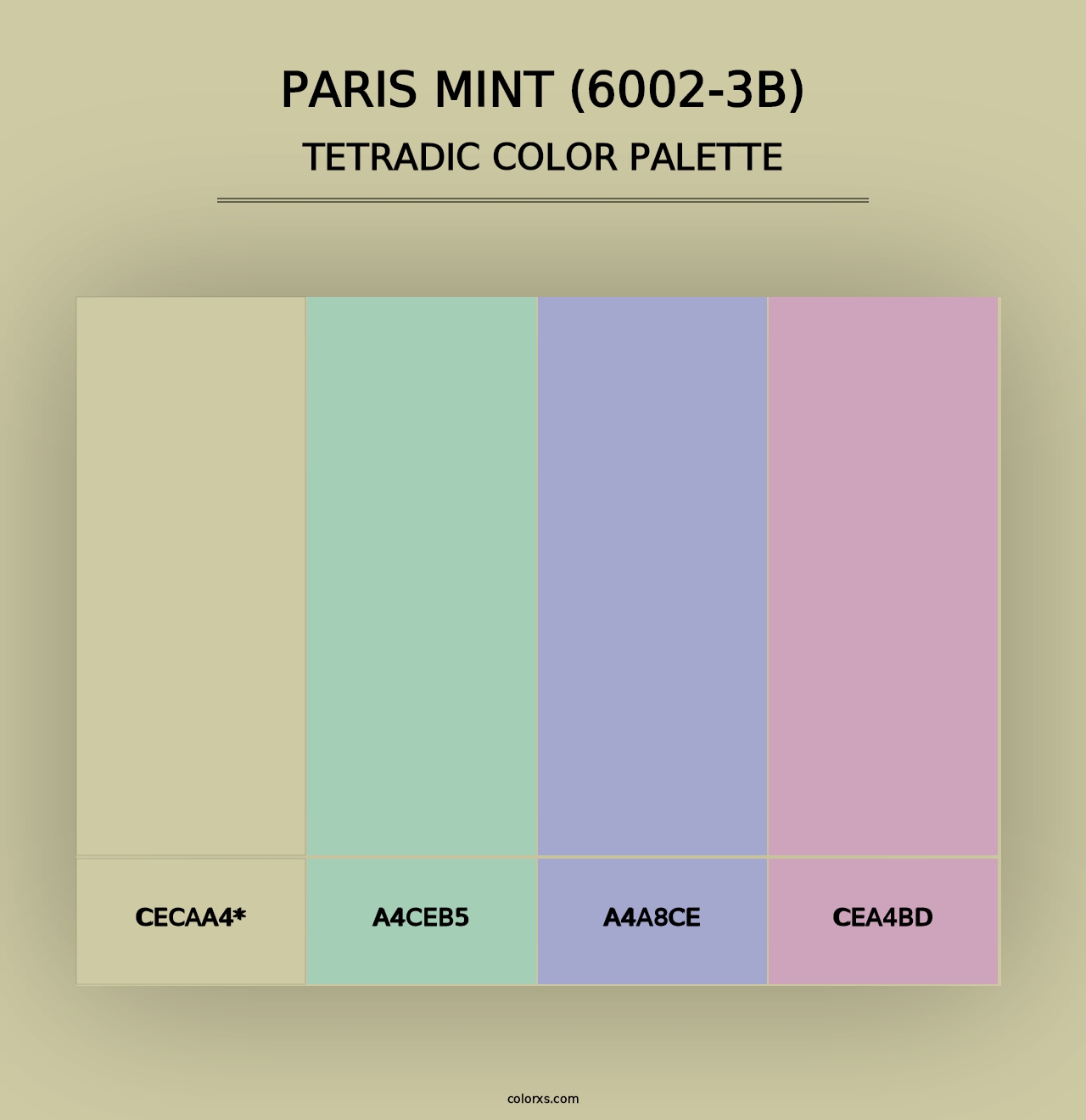 Paris Mint (6002-3B) - Tetradic Color Palette