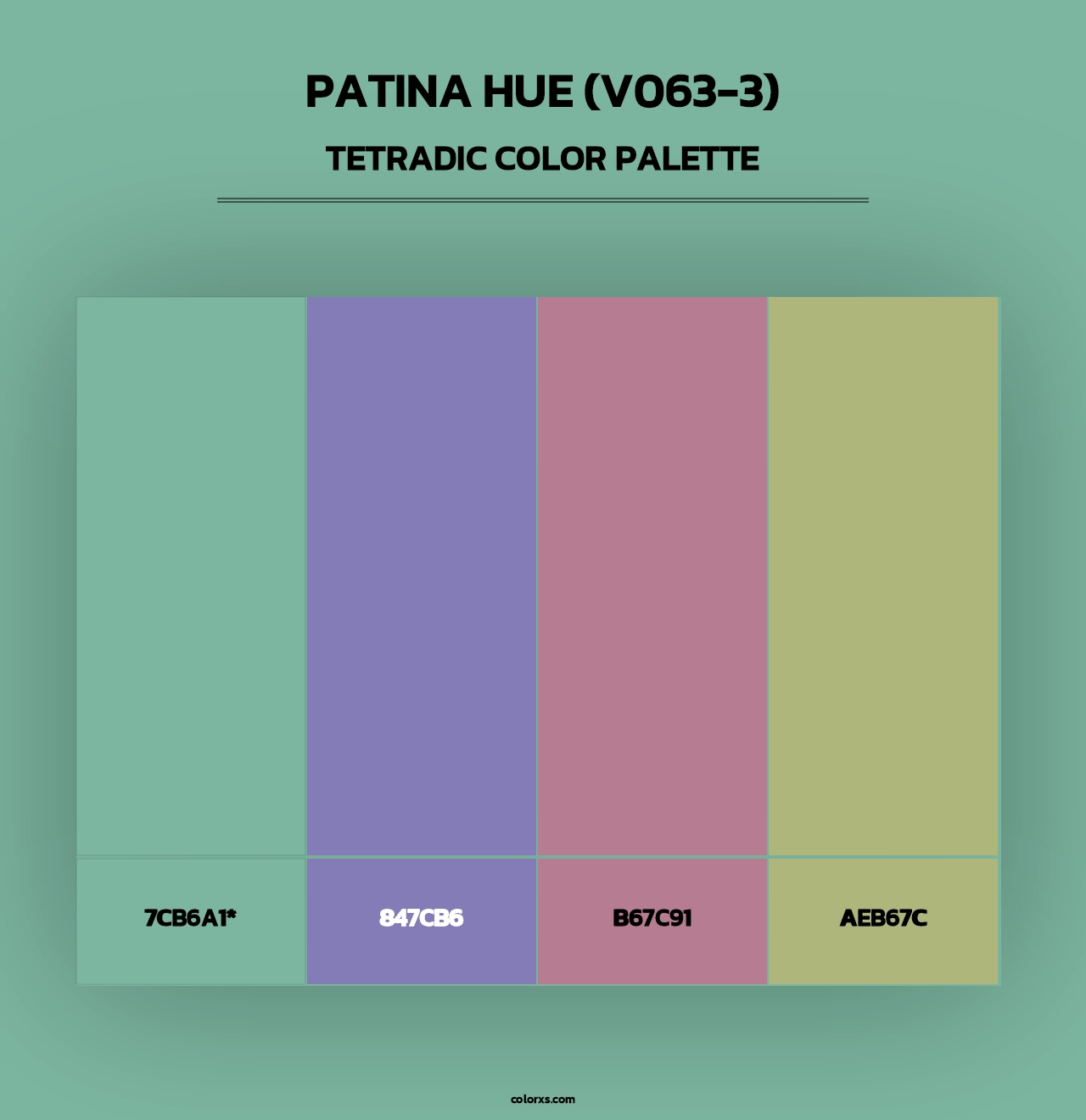 Patina Hue (V063-3) - Tetradic Color Palette