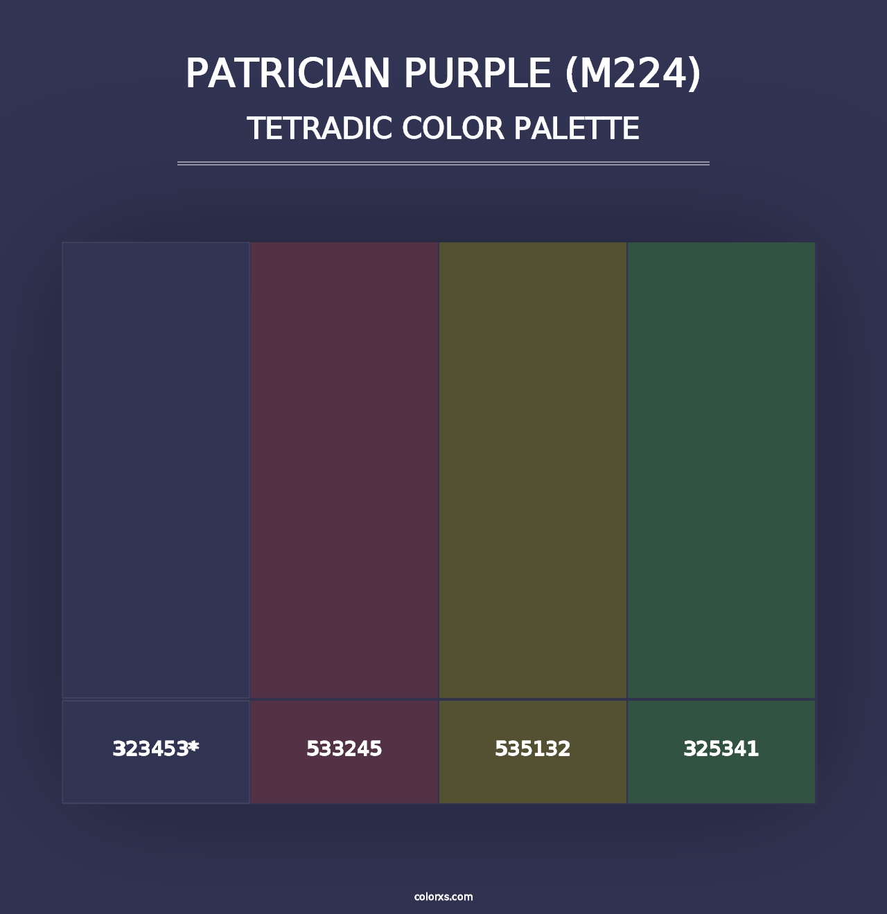 Patrician Purple (M224) - Tetradic Color Palette