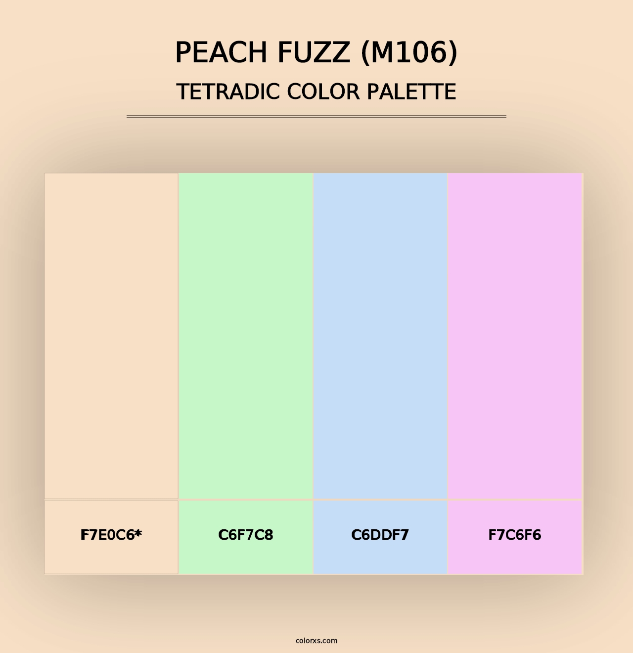 Peach Fuzz (M106) - Tetradic Color Palette