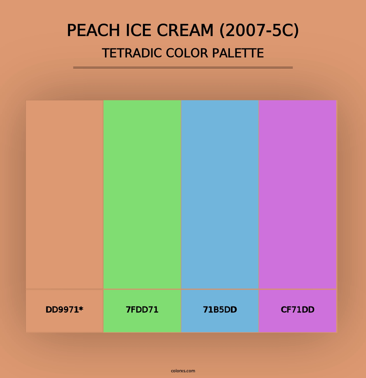 Peach Ice Cream (2007-5C) - Tetradic Color Palette