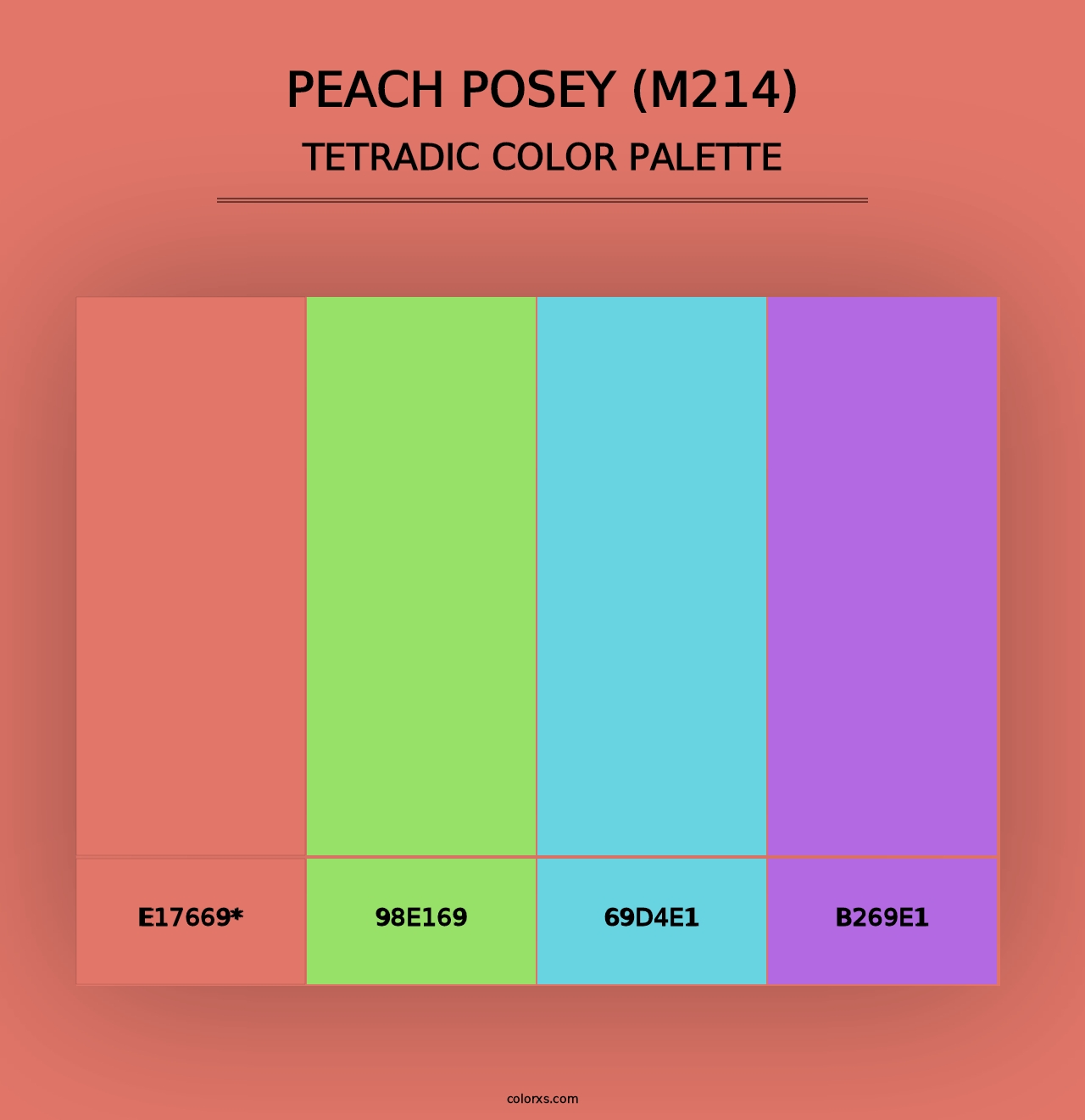 Peach Posey (M214) - Tetradic Color Palette