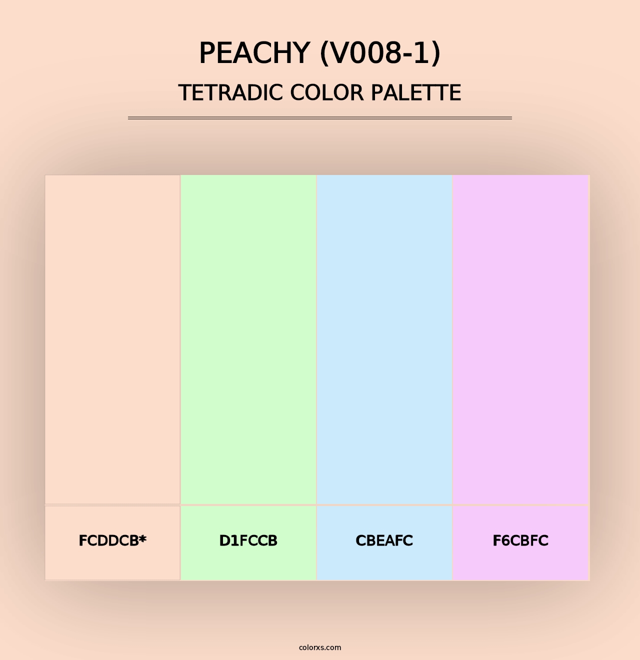 Peachy (V008-1) - Tetradic Color Palette