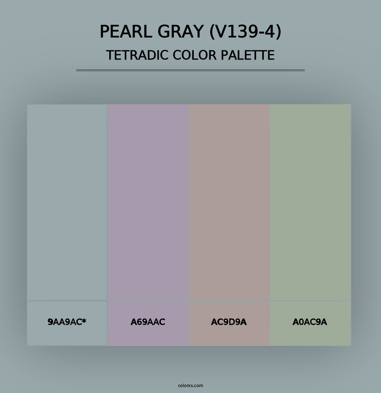 Pearl Gray (V139-4) - Tetradic Color Palette