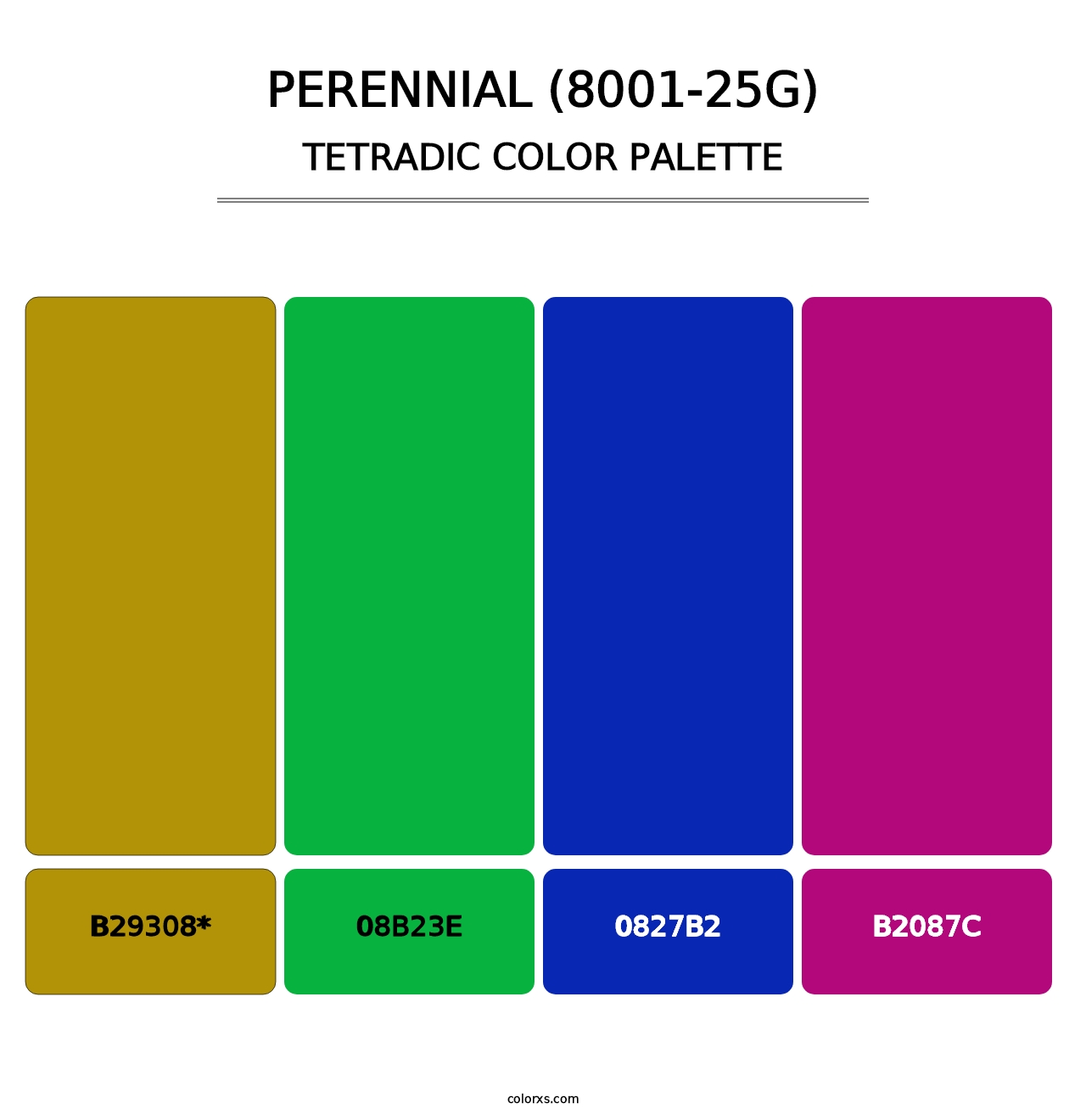 Perennial (8001-25G) - Tetradic Color Palette