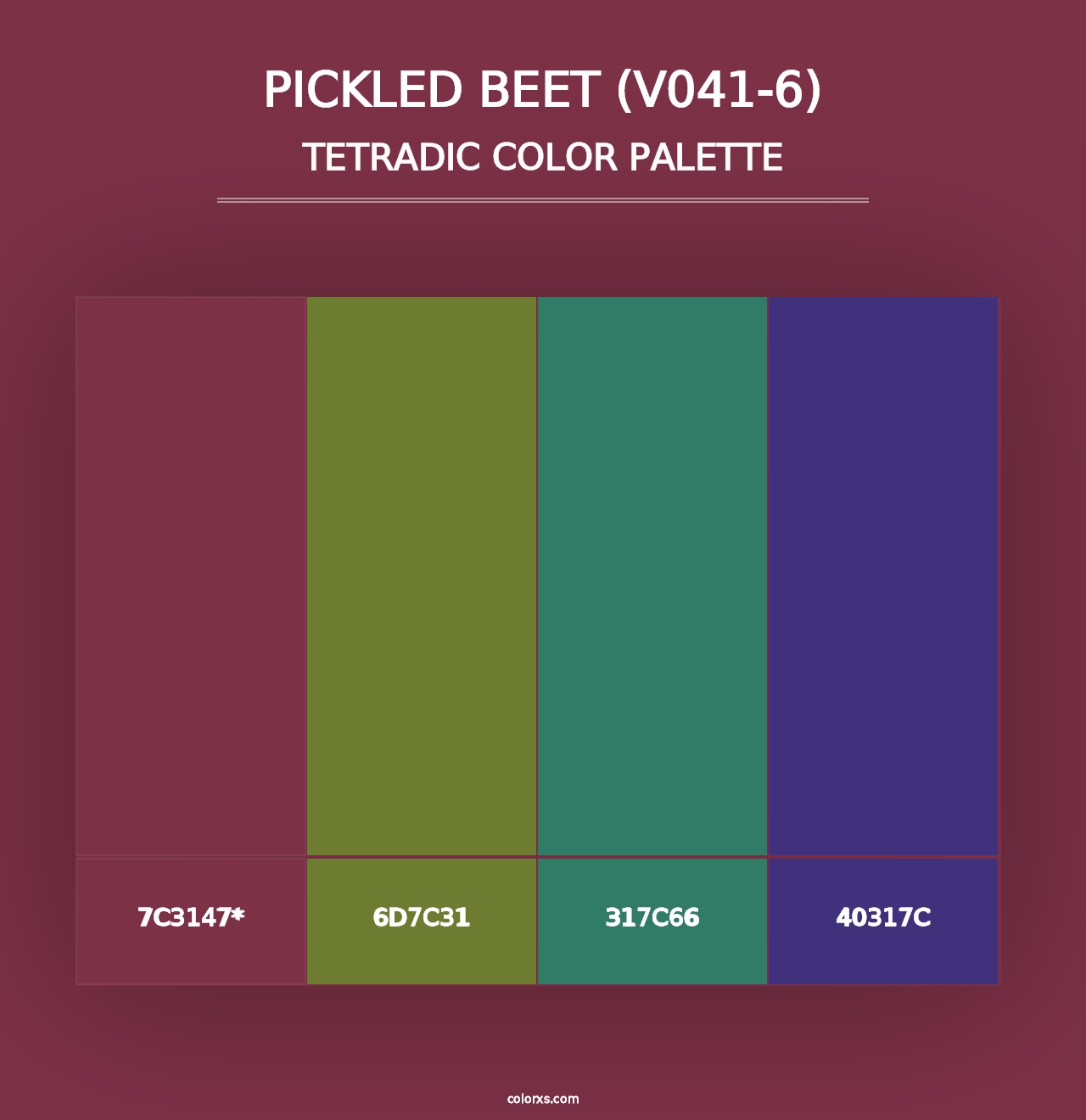 Pickled Beet (V041-6) - Tetradic Color Palette