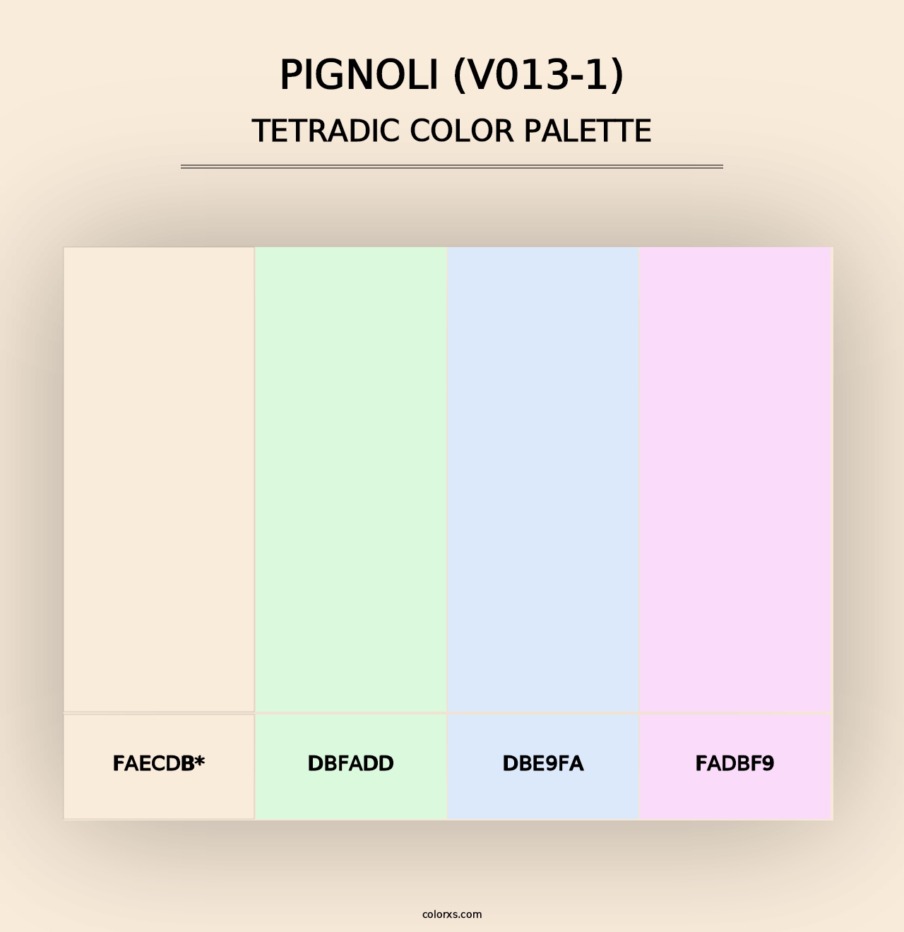 Pignoli (V013-1) - Tetradic Color Palette