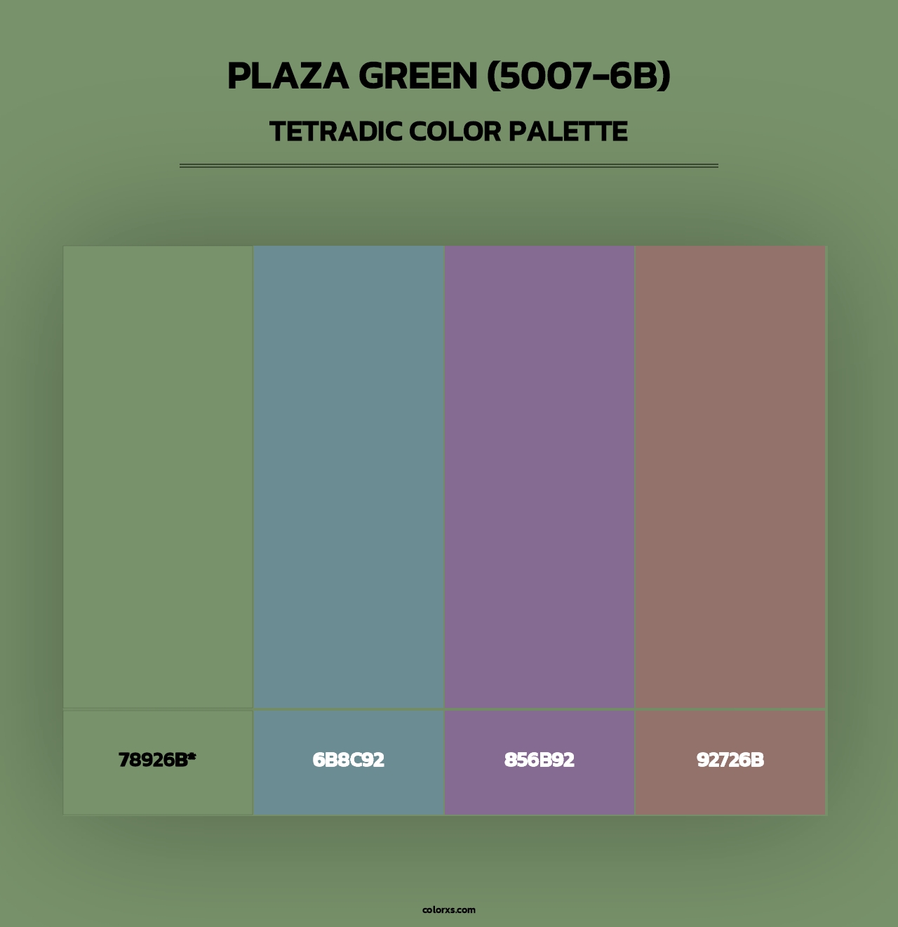 Plaza Green (5007-6B) - Tetradic Color Palette