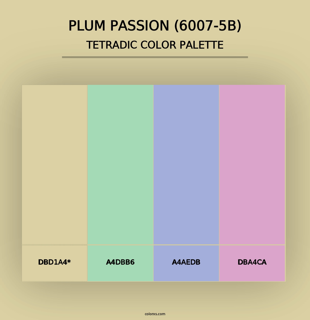 Plum Passion (6007-5B) - Tetradic Color Palette