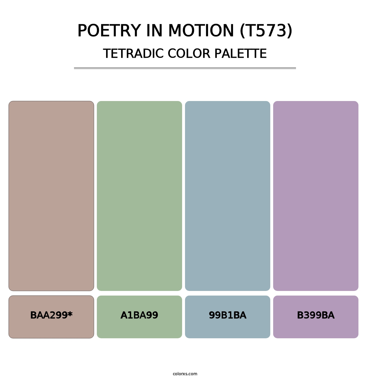 Poetry in Motion (T573) - Tetradic Color Palette