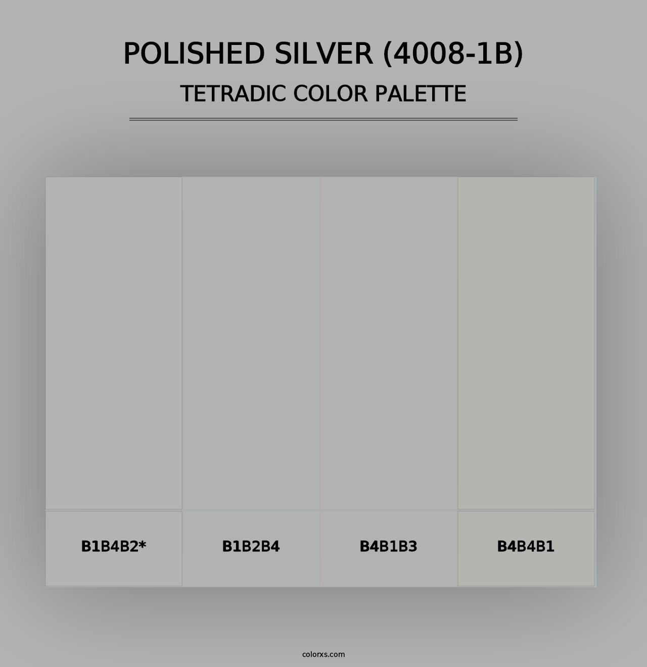 Polished Silver (4008-1B) - Tetradic Color Palette