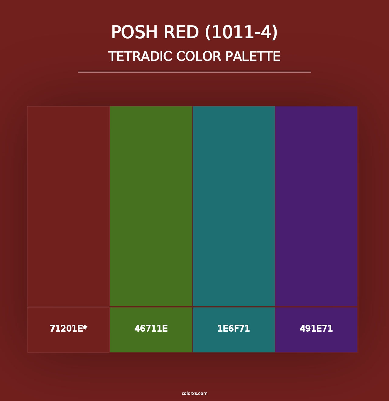 Posh Red (1011-4) - Tetradic Color Palette