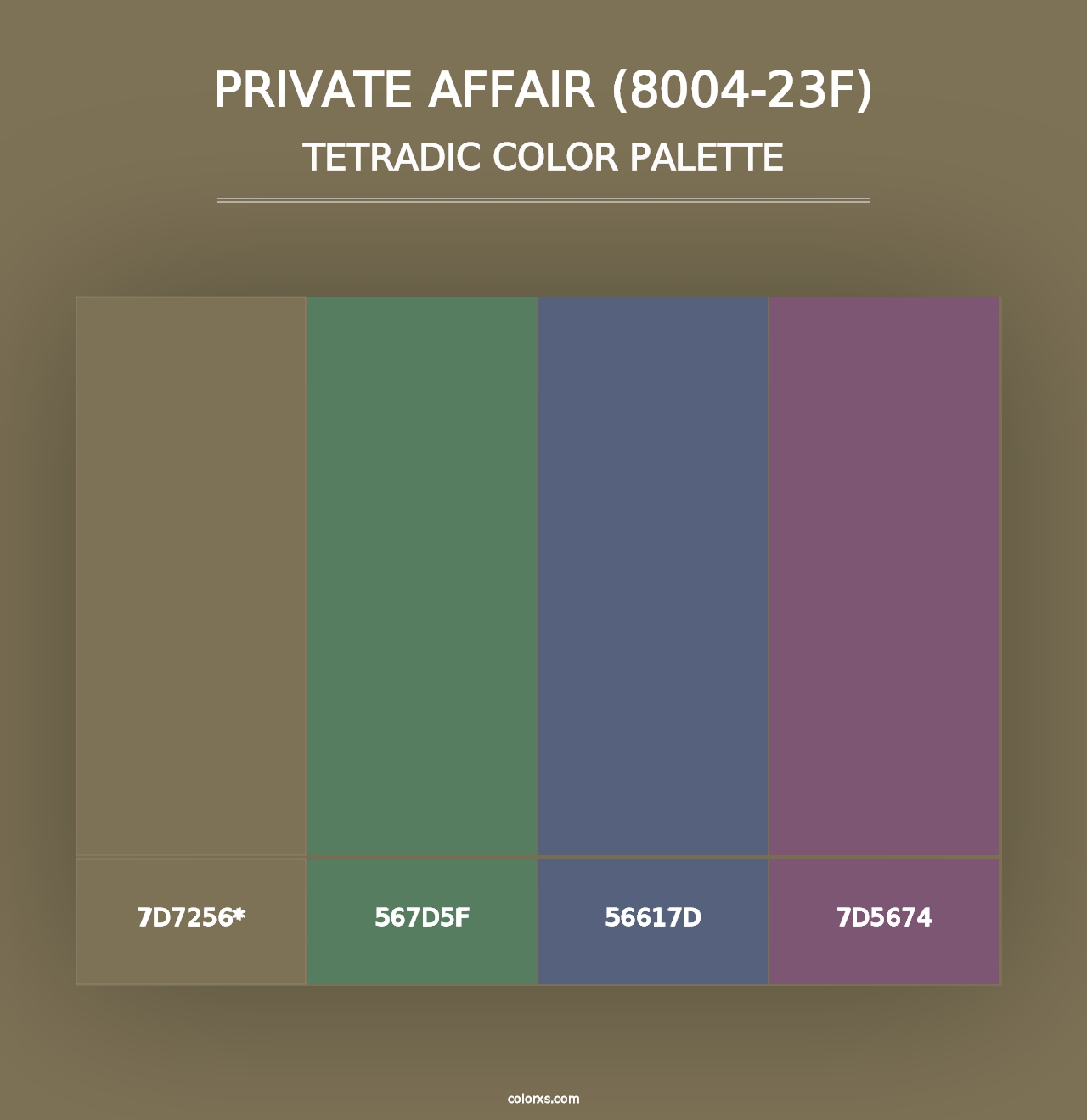 Private Affair (8004-23F) - Tetradic Color Palette