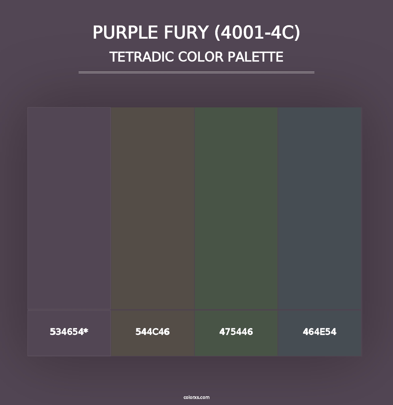 Purple Fury (4001-4C) - Tetradic Color Palette