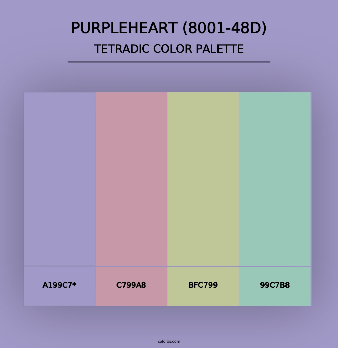 Purpleheart (8001-48D) - Tetradic Color Palette