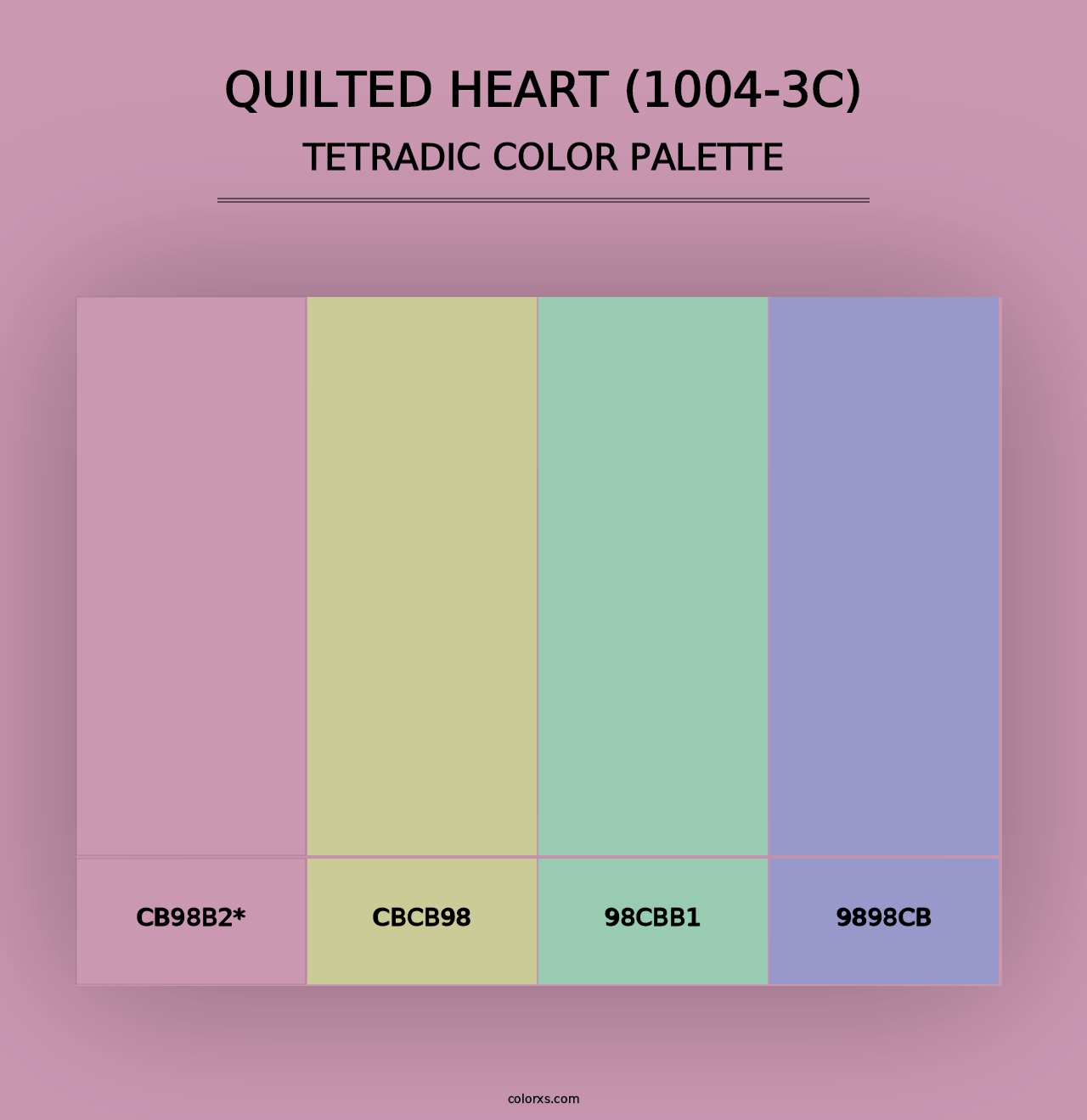 Quilted Heart (1004-3C) - Tetradic Color Palette