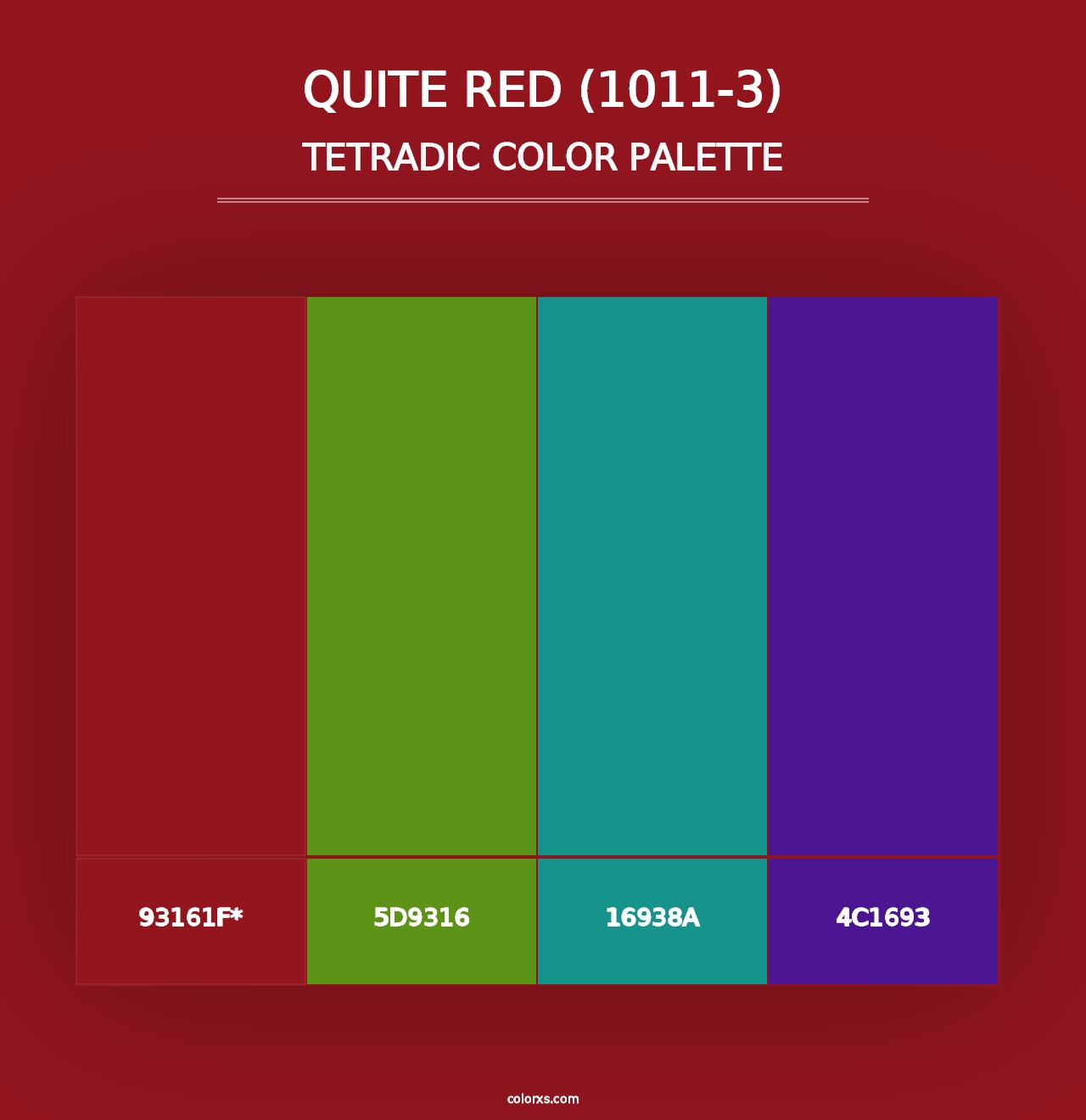 Quite Red (1011-3) - Tetradic Color Palette