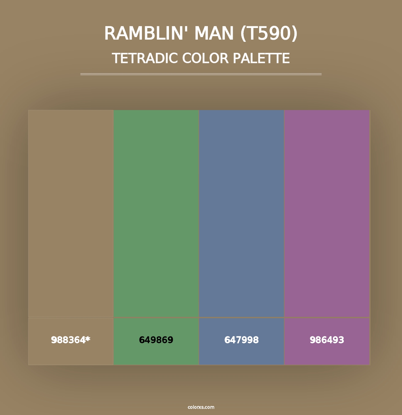 Ramblin' Man (T590) - Tetradic Color Palette