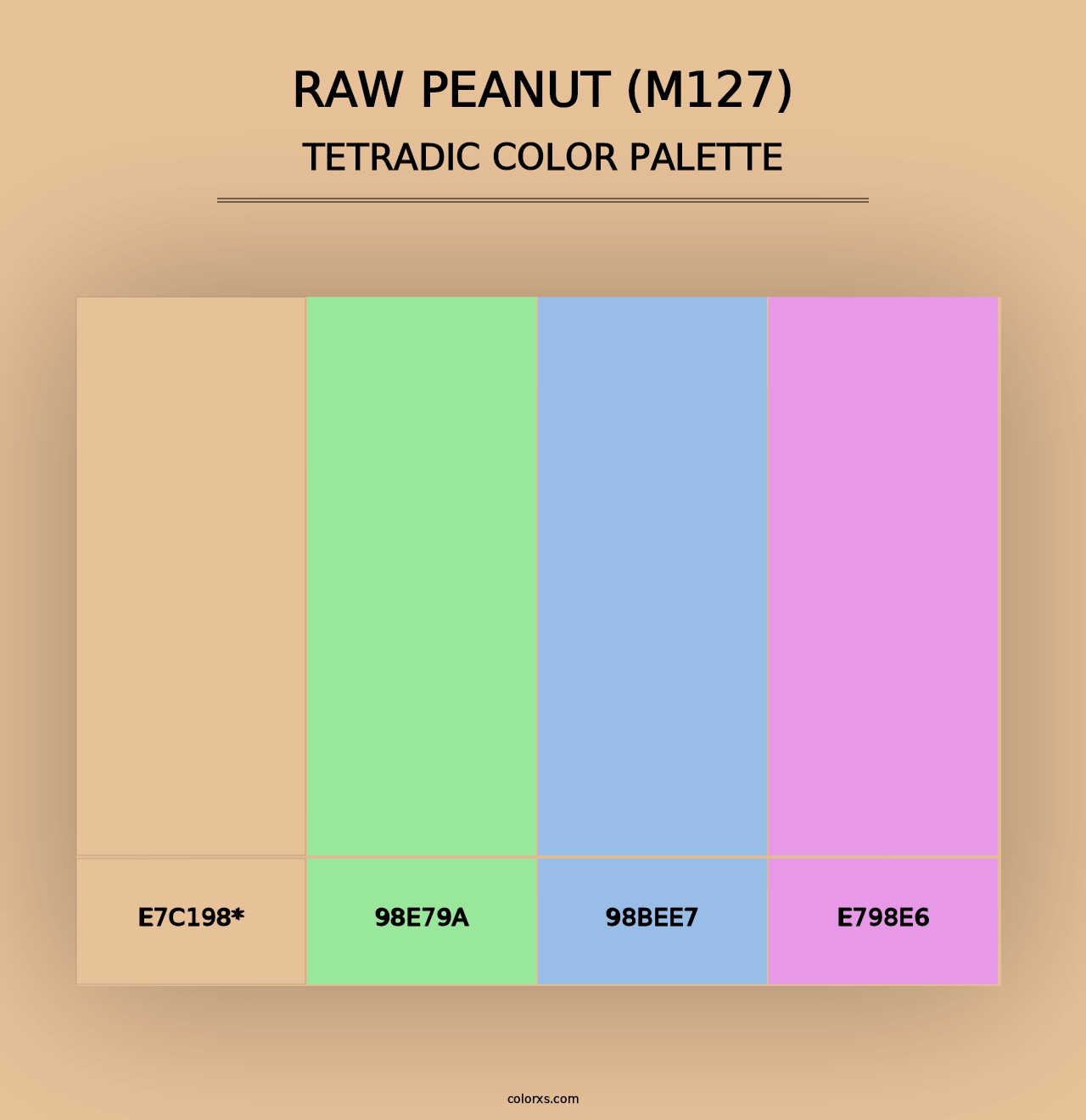 Raw Peanut (M127) - Tetradic Color Palette