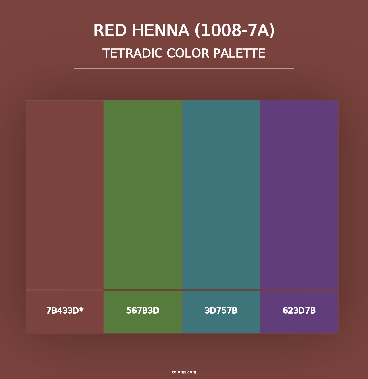 Red Henna (1008-7A) - Tetradic Color Palette