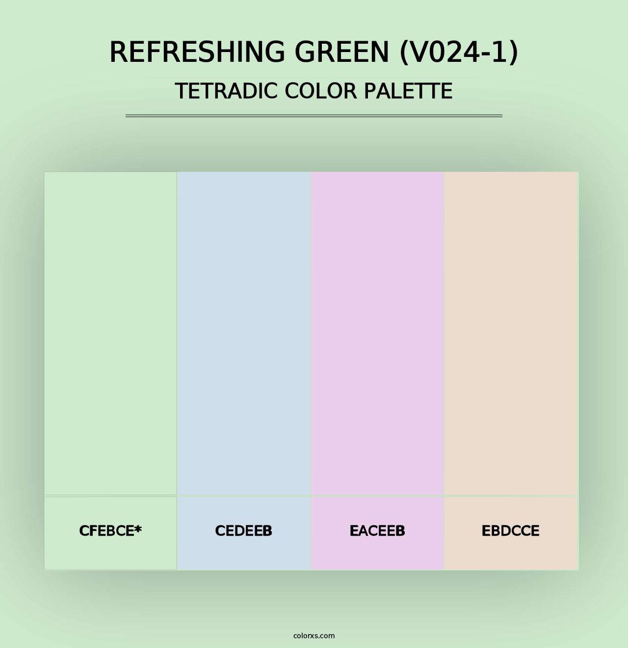 Refreshing Green (V024-1) - Tetradic Color Palette