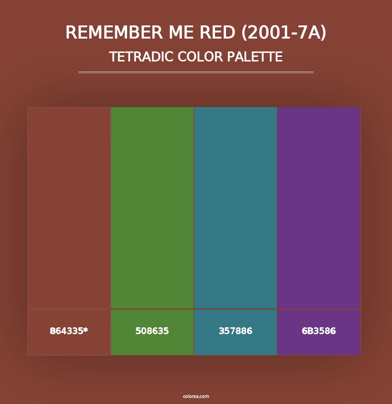 Remember Me Red (2001-7A) - Tetradic Color Palette