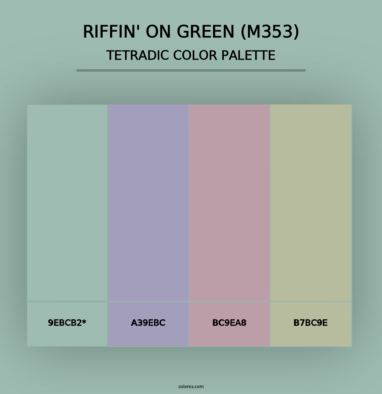 Riffin' on Green (M353) - Tetradic Color Palette