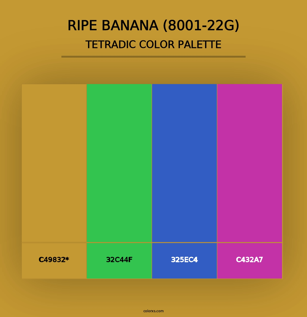 Ripe Banana (8001-22G) - Tetradic Color Palette