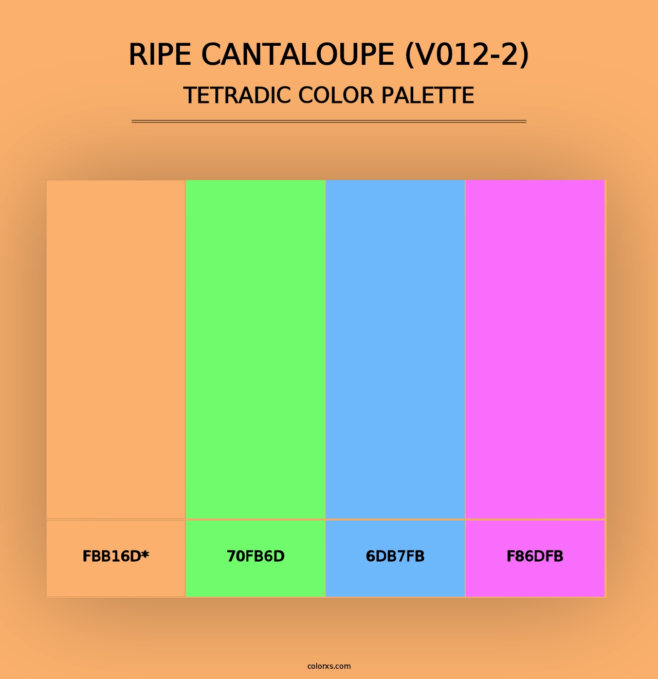 Ripe Cantaloupe (V012-2) - Tetradic Color Palette