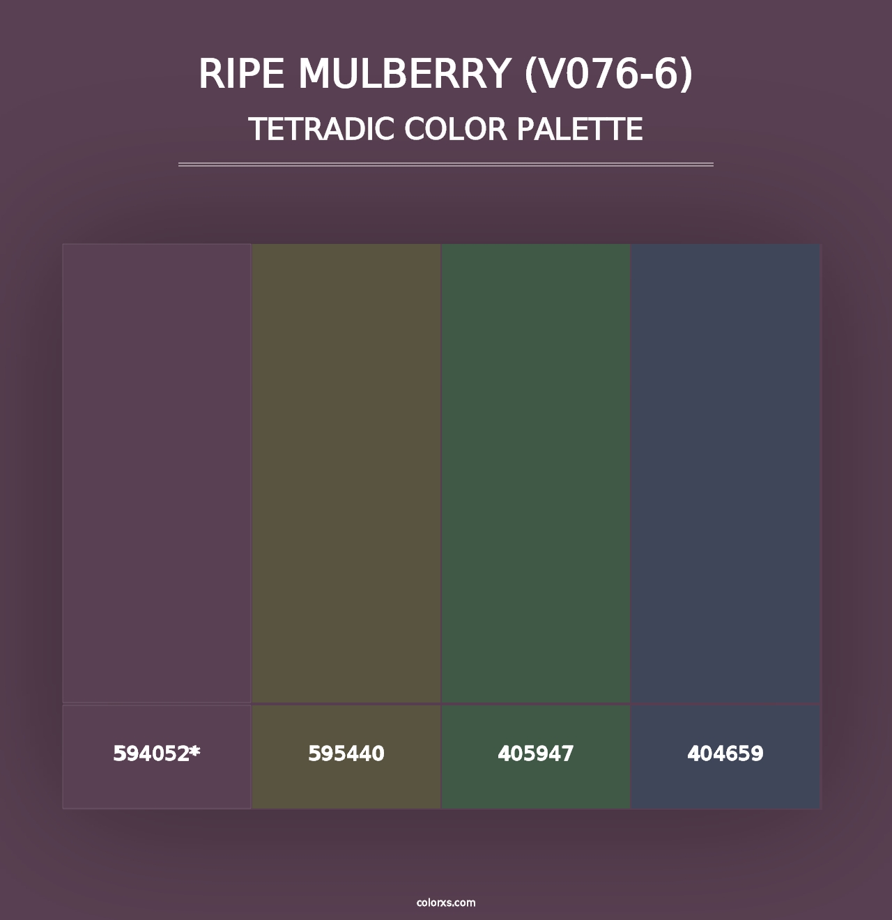 Ripe Mulberry (V076-6) - Tetradic Color Palette