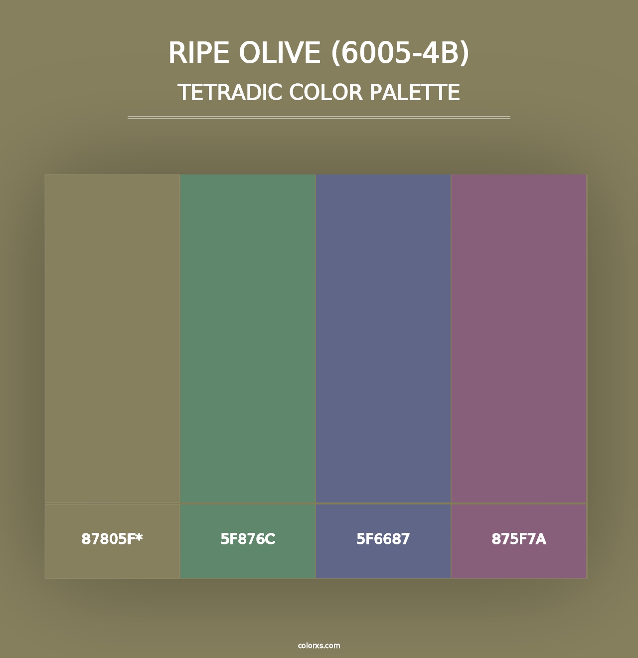 Ripe Olive (6005-4B) - Tetradic Color Palette