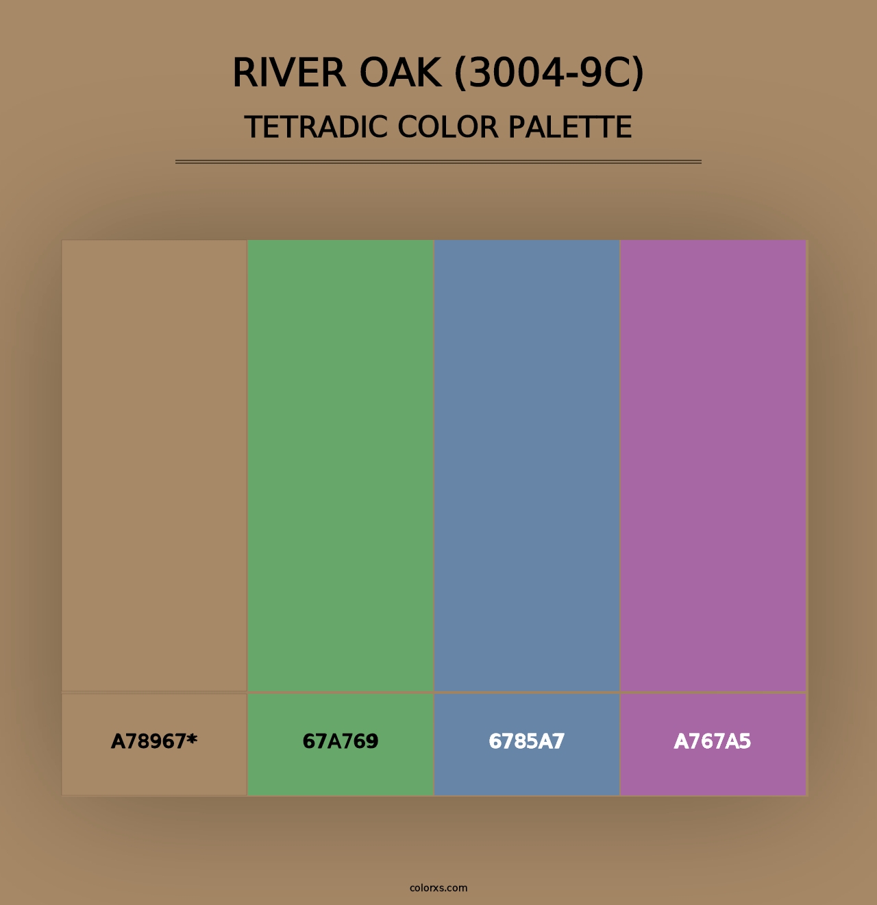 River Oak (3004-9C) - Tetradic Color Palette