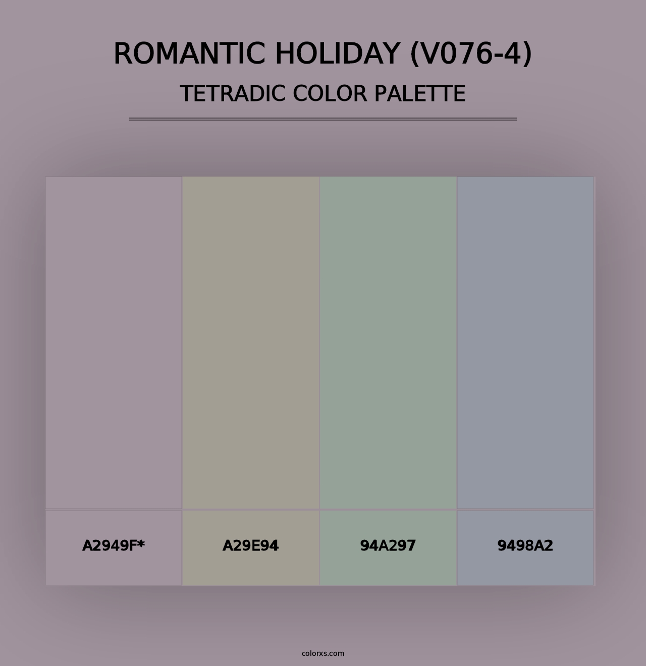 Romantic Holiday (V076-4) - Tetradic Color Palette